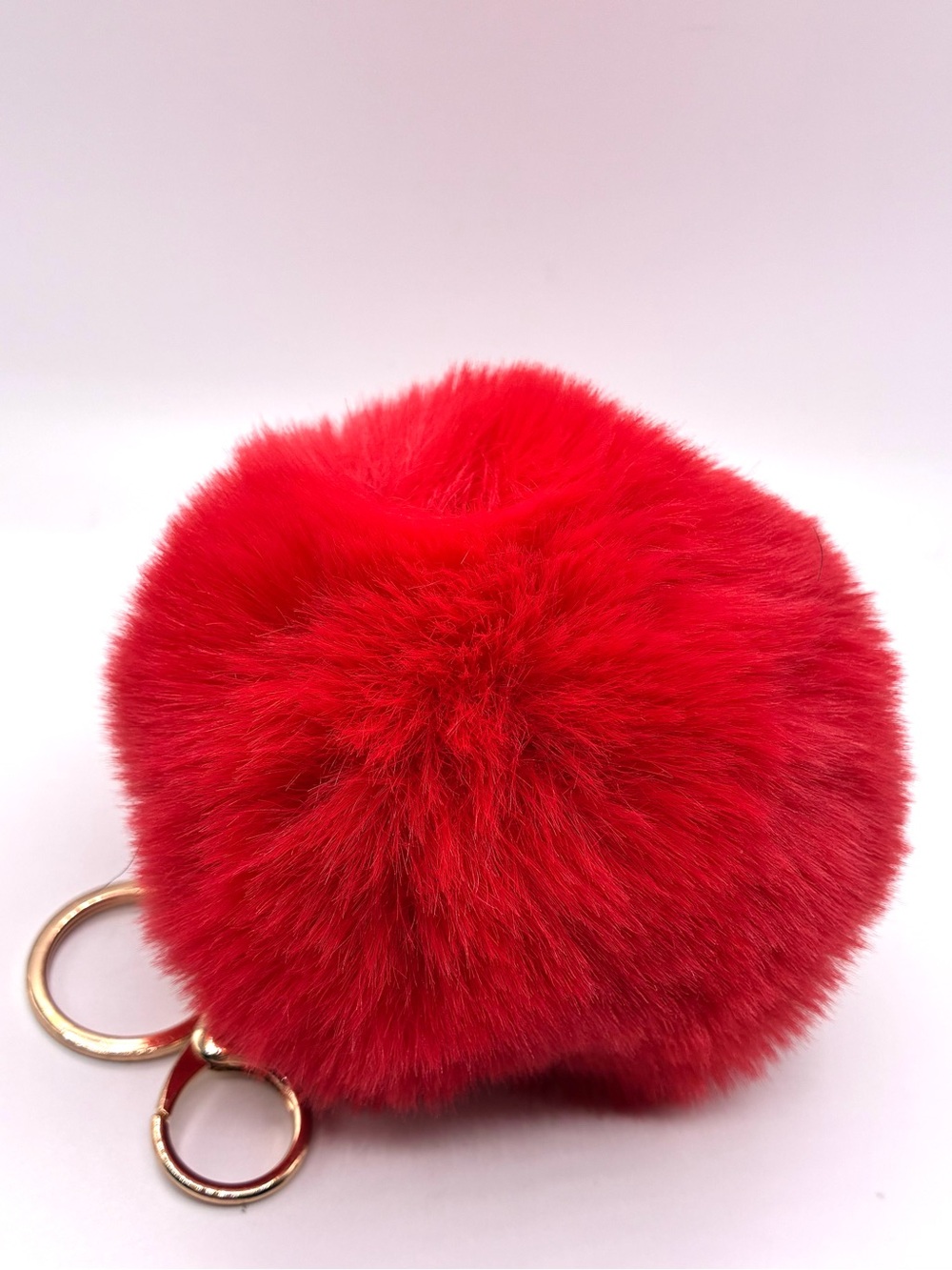 Plush Pom Pom Keychain - Choose One: White, Mint, Blue, Pink, Red - Picture 3 of 6